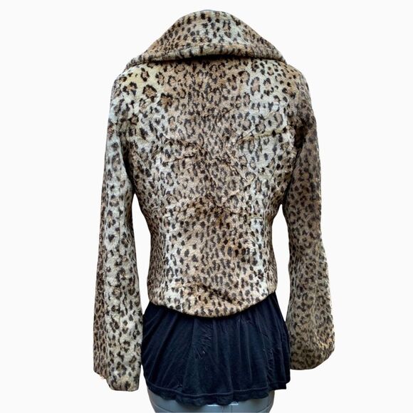 VINTAGE 80s/90s BB DAKOTA faux fur leopard print jacket. Timeless! SZ-SM - Picture 8 of 8